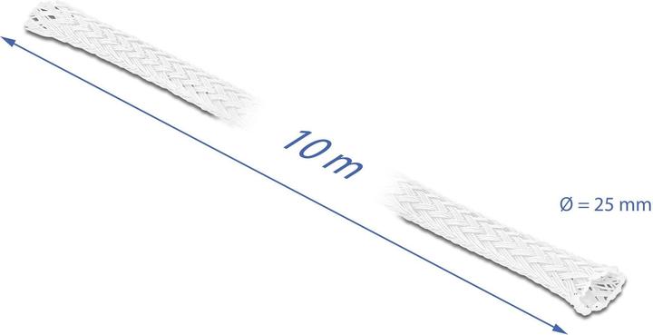 Productafbeelding Delock Gevlochten kous uitbreidbaar 10 m x 25 mm wit (Kabeldoorvoer, 1000 cm)