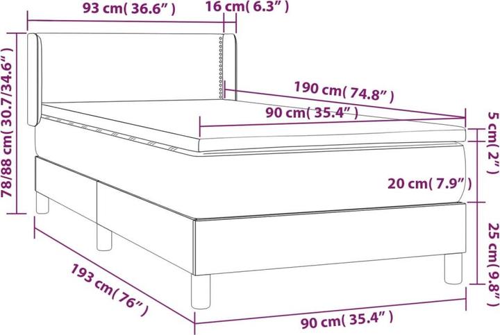 Produktbild VidaXL Agnolo (90 x 190 cm)