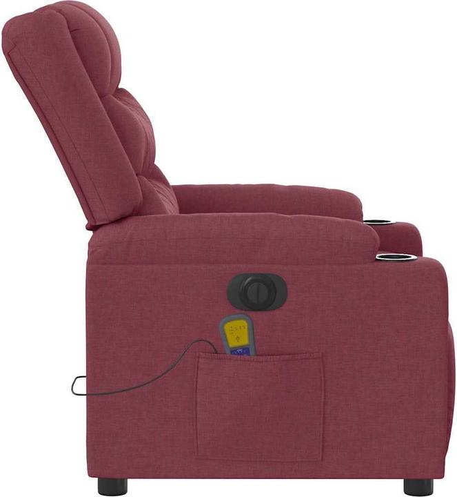 Image du produit VidaXL Fauteuil de massage électrique vin rouge tissu