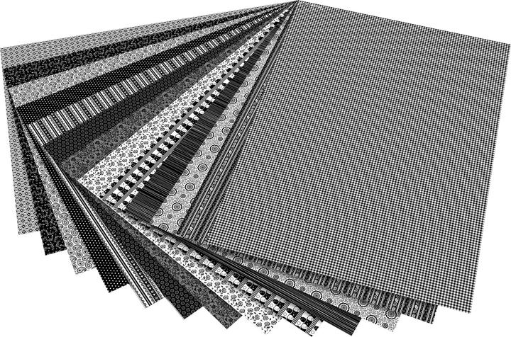Actual product image Folia Motif cardboard "Black / White", 500 x 700 mm, 270 gsm (270 g/m²)