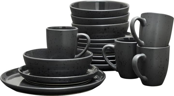 Bitz Tableware set 16 pieces Galaxy Black stoneware (1 Piece)
