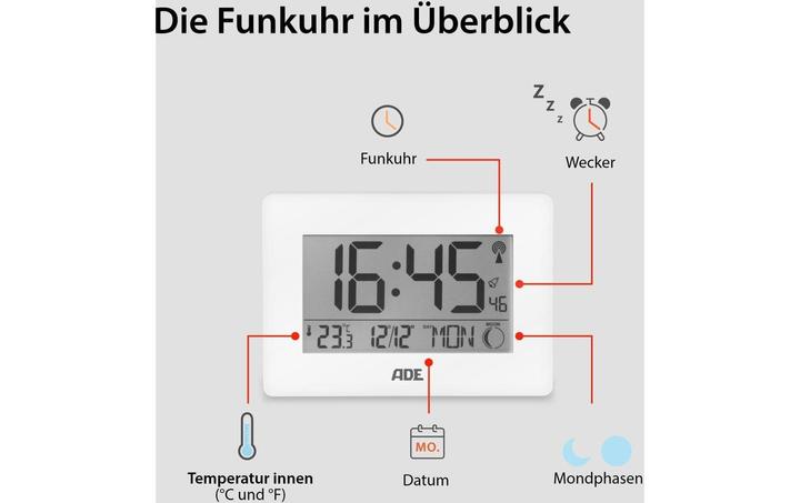 Actual product image ADE Radio controlled clock XXL digits