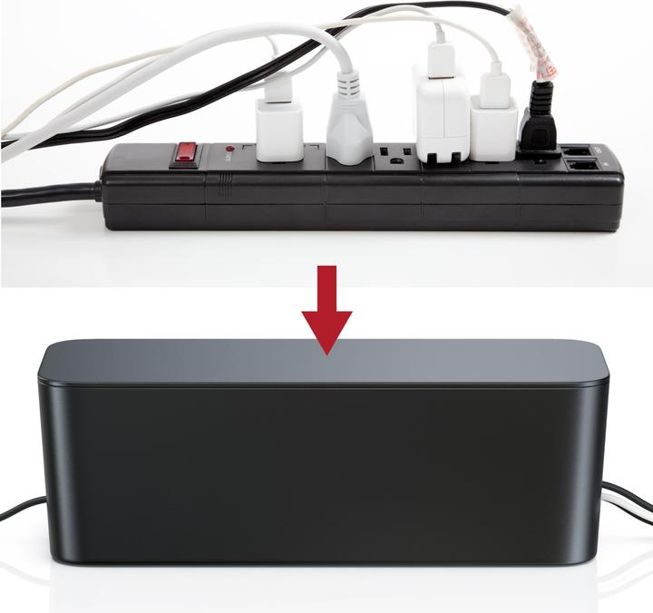 Actual product image Bearware 2x cable box, cable box with rubber feet, cable organiser, charging box, cable organiser, cable