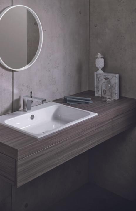 Actual product image Alape built-in basin EB.SR650H, rectangular W: 650mm H: 127mm D: 472mm, 2219600000, white (910 mm, 650 mm)