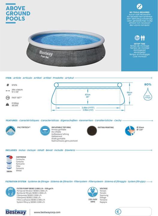 Actual product image Bestway Fast Set (396 x 84 cm)