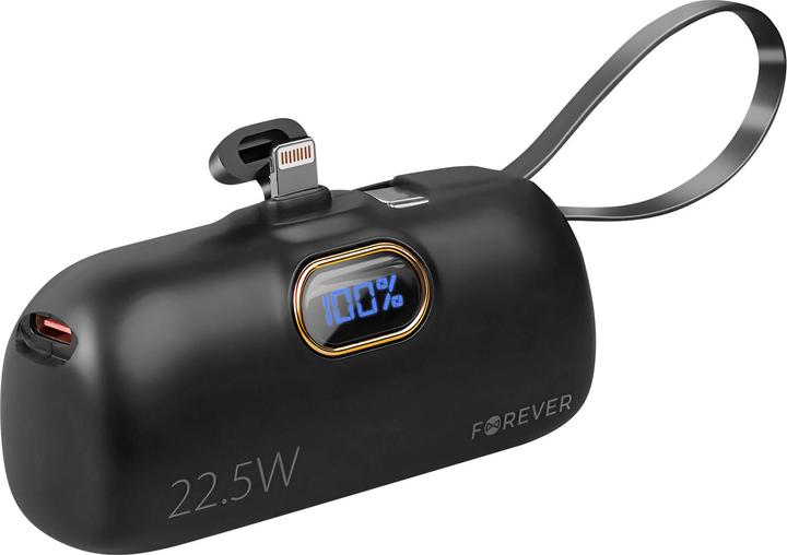 Image du produit Forever mini power bank MTB-100 22.5W 5000 mAh Lightning noir (5000 mAh)