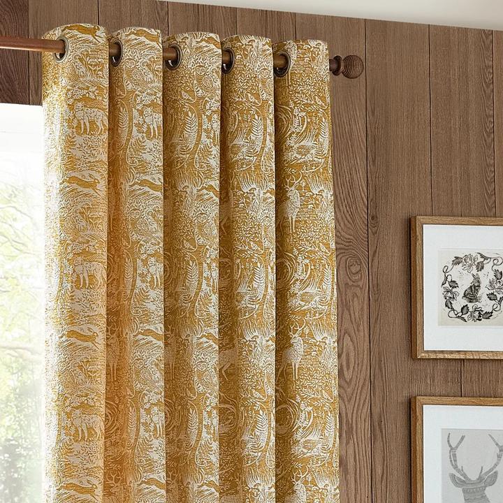 Actual product image Furn Winter Woods Chenille Animals Eyelet Curtains (229 x 229 cm)