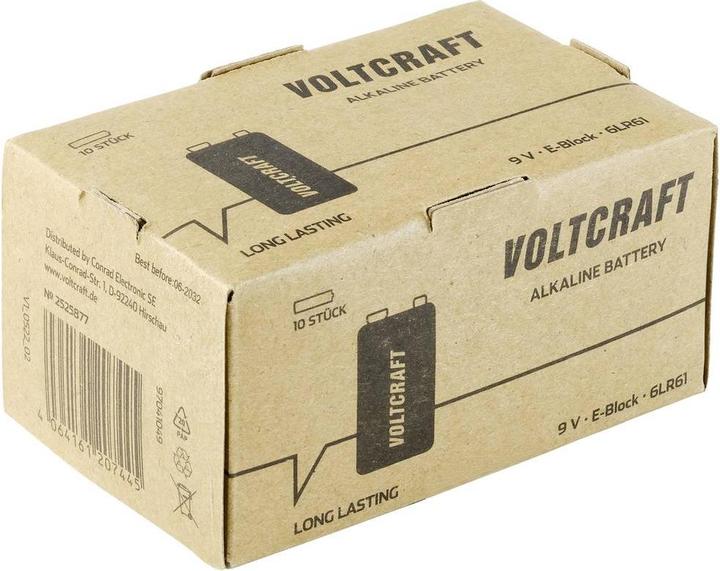 Actual product image Voltcraft 6LR61 (10 pcs., 9V Block, 550 mAh)