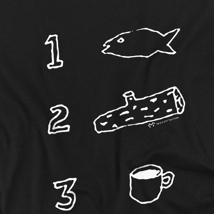 Actual product image Twin Peaks Unisex Adult Coffee Log Fish T-Shirt (XL)