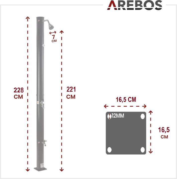 Immagine prodotto Arebos Doccia solare