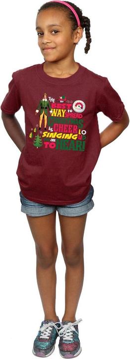Actual product image Elf Girls Christmas Cheer Cotton T-Shirt (140, 146)