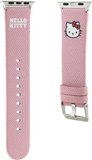 Hello Kitty Pasek HKAWMPGKHP Apple Watch 38/40/41mm różowy/pink strap Kitty Head (41 mm, 38 mm, 40 mm, Stainless steel, Faux leather)