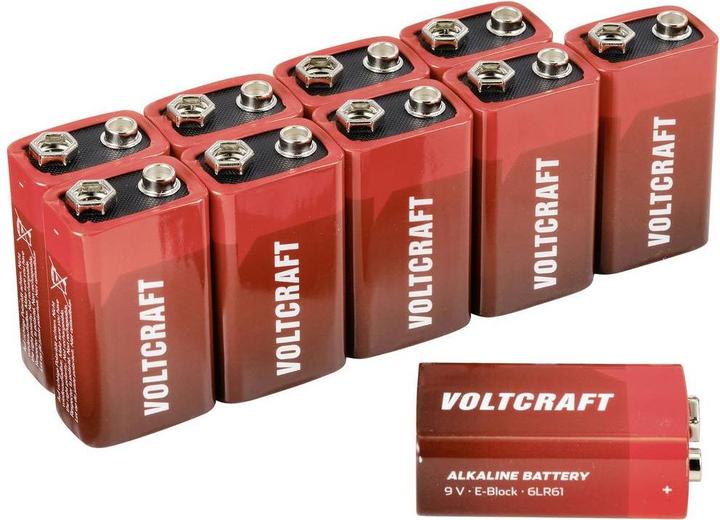 Actual product image Voltcraft 6LR61 (10 pcs., 9V Block, 550 mAh)