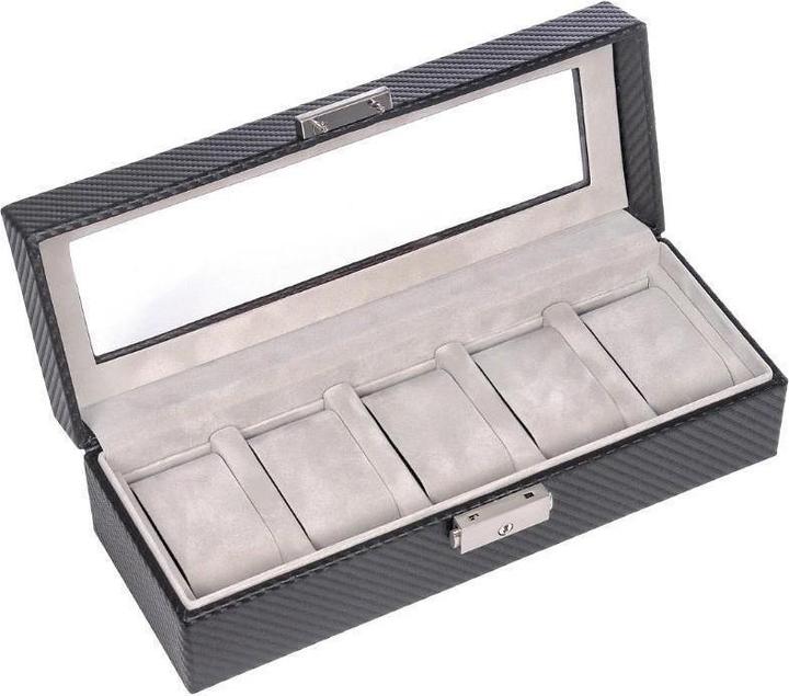 Actual product image Sacher 1115.380421 - Watch case for 5 watches carvon black (leather)