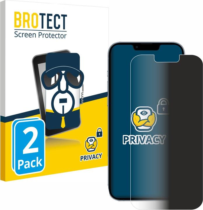 Produktbild BROTECT Sichtschutzfolie Anti-Spy Privacy Folie Blaulicht-Schutz (2 Stück, Apple iPhone 13 Pro Max)