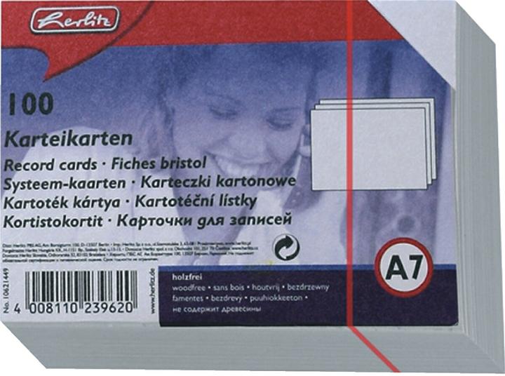 Actual product image Herlitz Index cards (A7, 170 g/m², 100 x)