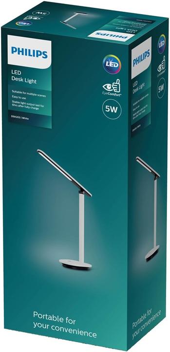 Actual product image Philips Ivory Desk Lamp PT 5W 27-50K W USB 02 (130 lm)
