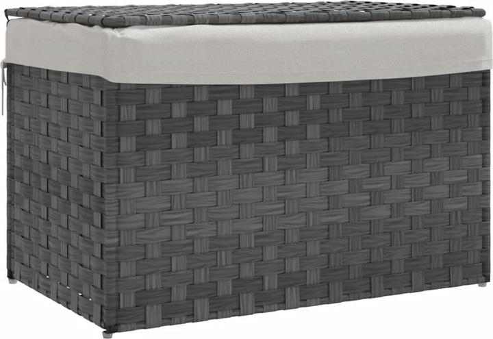 Actual product image VidaXL Laundry basket with lid Grey 55.5x35x34 cm Poly