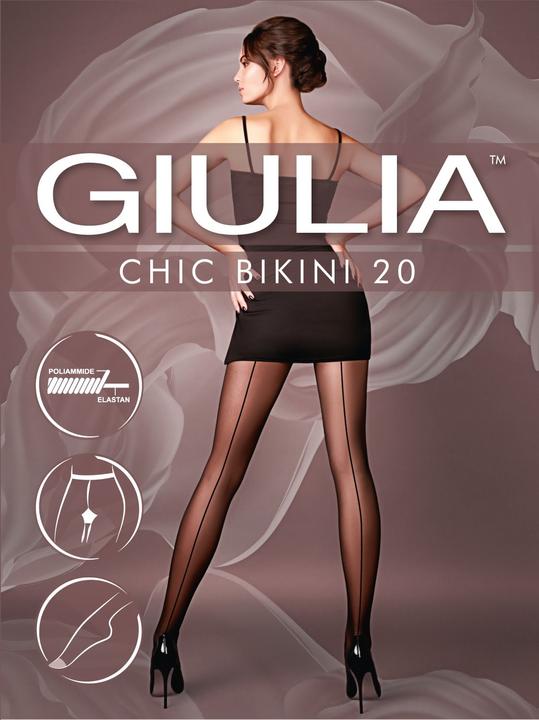 Actual product image Giulia Chic 20 bikini seamed tights, colour black, size 44-46 (20 DEN, 44 - 46)