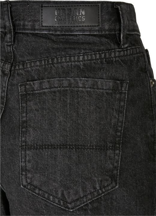 Actual product image Urban Classics Ladies High Waist Wide Leg Cropped Denim Pants (34)