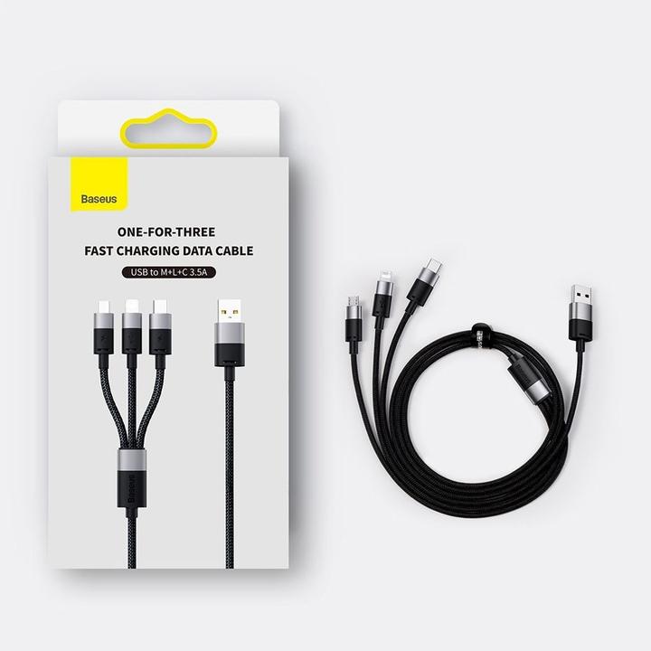 Actual product image Baseus 3in1 charging cable (1.20 m, USB 3.2 Gen 1)