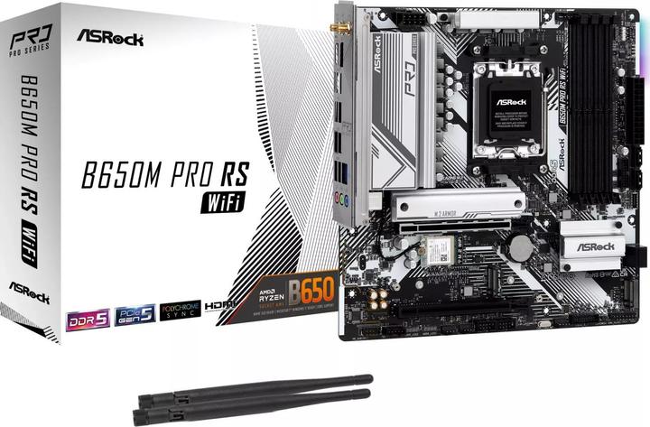 Actual product image AsRock B650M Pro RS WiFi (AM5, AMD B650, mATX)