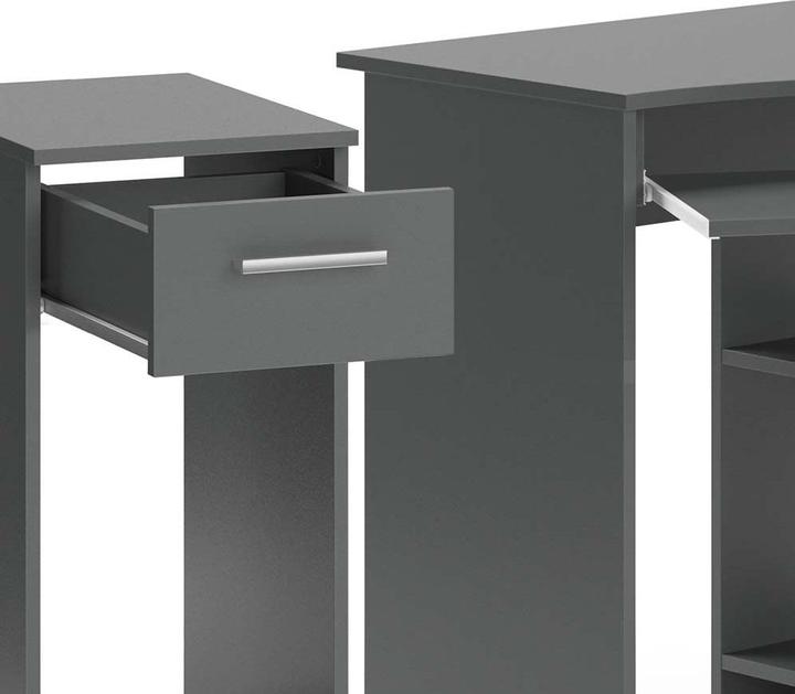 Actual product image Vicco Odin corner desk, anthracite, 83 x 76 cm Set with PC cabinet
