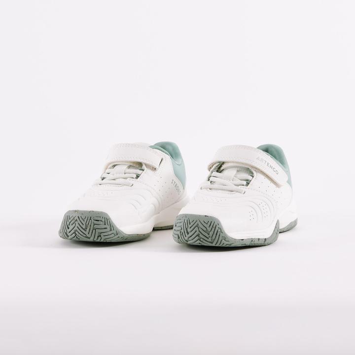 Actual product image Kuikma Kinder Tennisschuhe mit Klettverschluss - TS Strong Kd weiss (32)