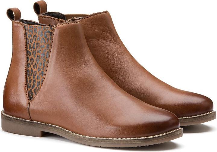 La Redoute Collections Chelsea-Boots aus Leder mit Leopardenmuster