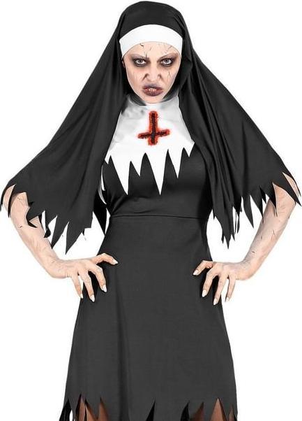 Produktbild Widmann Zombie Nonne Kleid mit Rock, Haube (L)