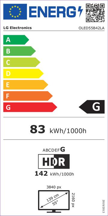 Energie-Label LG TV OLED55B42LA (2024) (55", B4, OLED, 4K, 2024)
