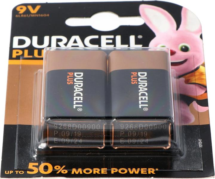 Image du produit Duracell Plus de pouvoir (2 pcs, 9V Block, 580 mAh)