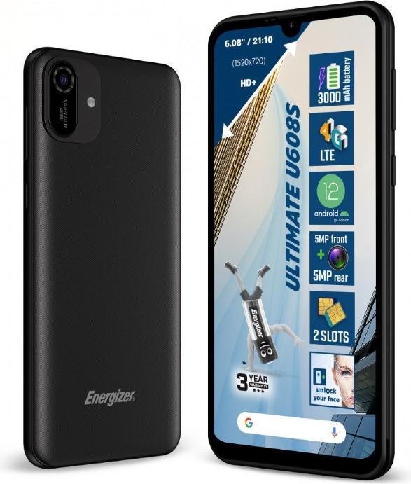 Energizer Ultimate U608S Smartphone - Smartphone 2 GB RAM 32 GB 6.08 Inch 4G Dual Sim EU (Black) (32 GB, Black, 6.09", Dual SIM, 5 Mpx, 4G)