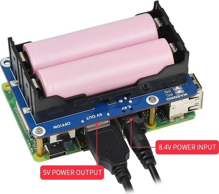 Actual product image WaveShare UPS HAT for Raspberry Pi Uninterruptible Power Supply