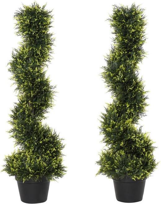 Actual product image Swisshandel24 2er Set künstliche Zedernbaum gross 90 cm Kunstpflanze für Wohnzimmer Büro (90 cm)