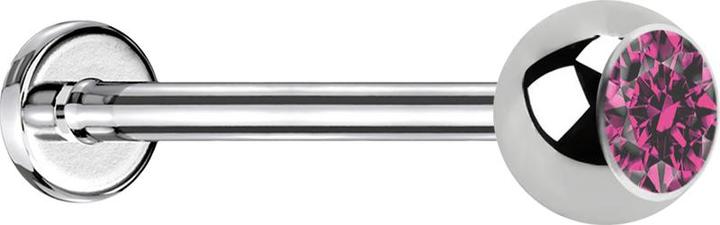 Immagine prodotto Star Piercing Micro Labret argento con sfera e cristallo rosa (senza ottone, Acciaio chirurgico 316L)