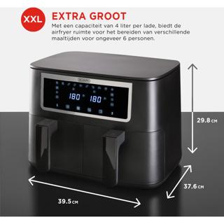 Actual product image Bourgini Duo Health Fryer 2x4.0L