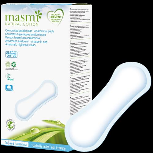 Actual product image Masmi Natural Cotton Bio Classic Women's Pads (16 x, Sanitary pads)