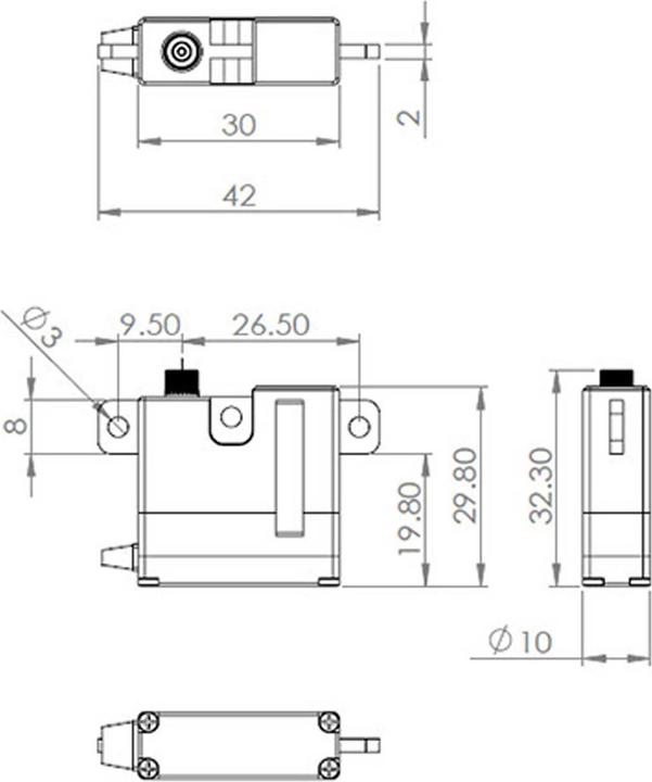 Actual product image Mks hv6130 digital flat servo for 2s lipo operation