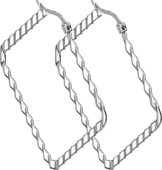 Immagine prodotto Star Piercing Orecchino in argento con motivo a onda quadrato (senza ottone, Acciaio chirurgico 316L)