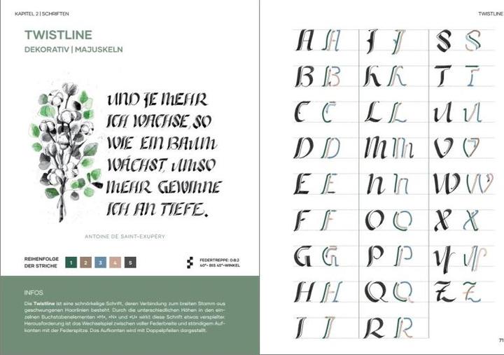Produktbild Praxisbuch Kalligraphie Alphabete (Deutsch, Cindy Schullerer, 2022)