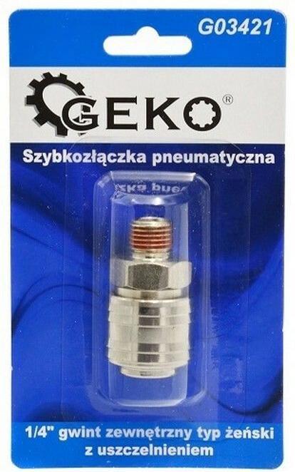 GEKO Pneumatik-Schnellkupplung Aussengewinde mit Dichtung 1/4 IG (Kupplung)