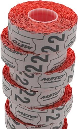 Produktbild METO Etikett UTC 22x12mm neonrot klebend force 2 1500pcs/Rolle - (1500 pcs.)