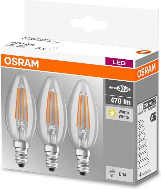 Produktbild Osram Led Base Classic B (E14, 4 W, 470 lm, 3 x, E)