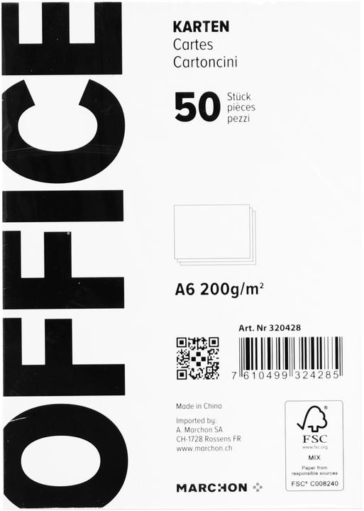 Actual product image Office Blank card A6 (50 pcs.)
