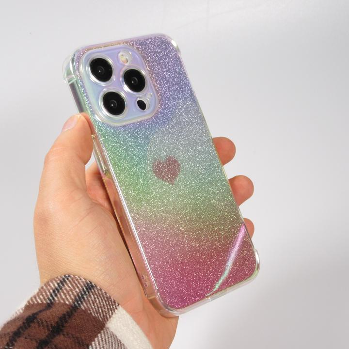 Produktbild PhoneLook Hülle Silikon Bumper glitzer blur mit Herz (Apple iPhone 15 Pro)