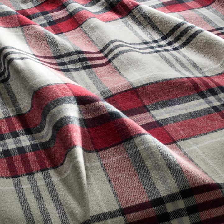 Produktbild Fleuresse gewebte Edelflanell Bettwäsche Lech Wexford beige rot (Bettwäsche Set, 135x200 cm + 80x80 cm)