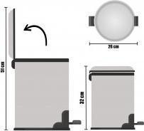 Immagine prodotto Berilo Pattumiera a pedale in acciaio inox da 7 lt (7 l)