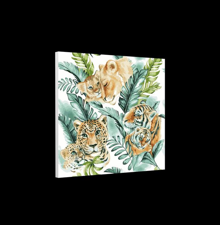 Produktbild Craft Buddy Malen nach Zahlen Bild-Set 50x50cm Jungle-Katzen
