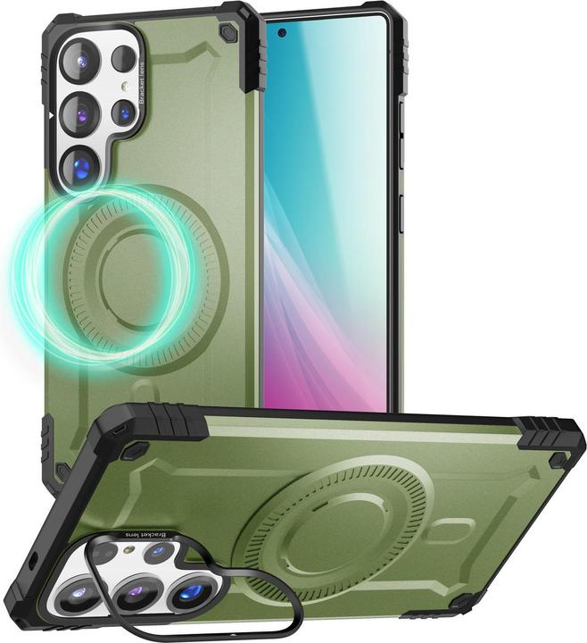 Produktbild Nalia Granite - Armor Panzer Hülle mit MagSafe Ring und Ständer - Military Hardcase (Samsung Galaxy S25 Ultra)